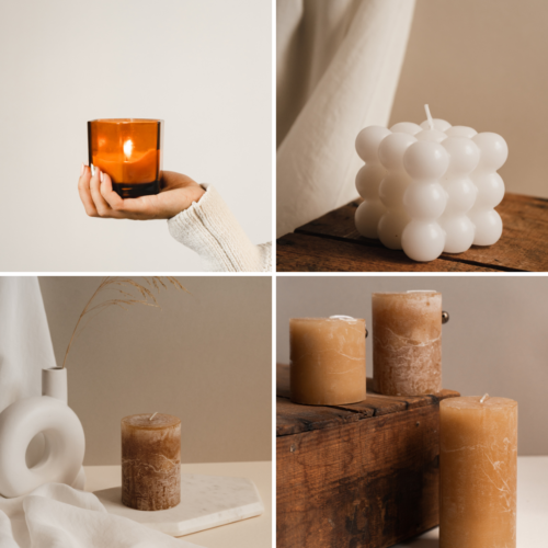 Candele con motivi natalizi