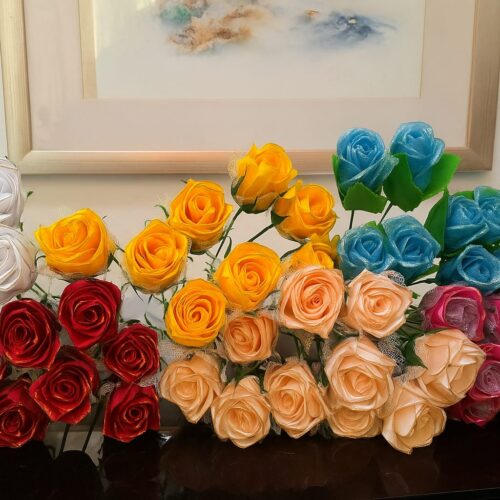 Rosas de Cetim Artesanais