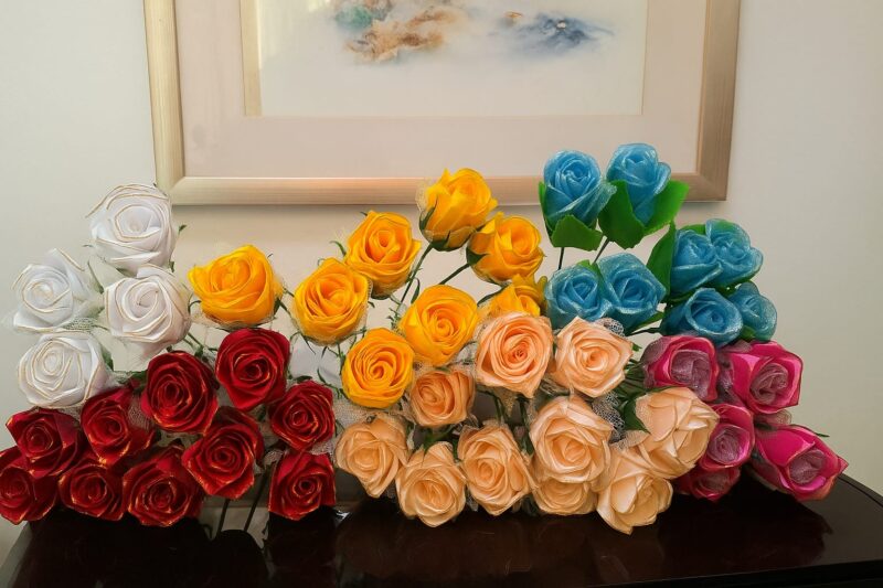 Rosas de Cetim Artesanais