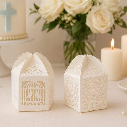 Caixinha Decorativa em Papel Rendado – Pássaros no Jardim