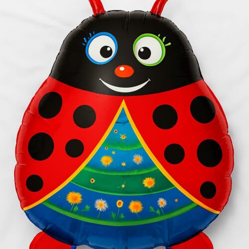 Balão Joaninha Metalizado - 55x48cm